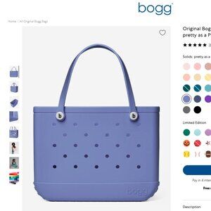 Authentic Bogg Bag - Periwinkle LRG - NWT